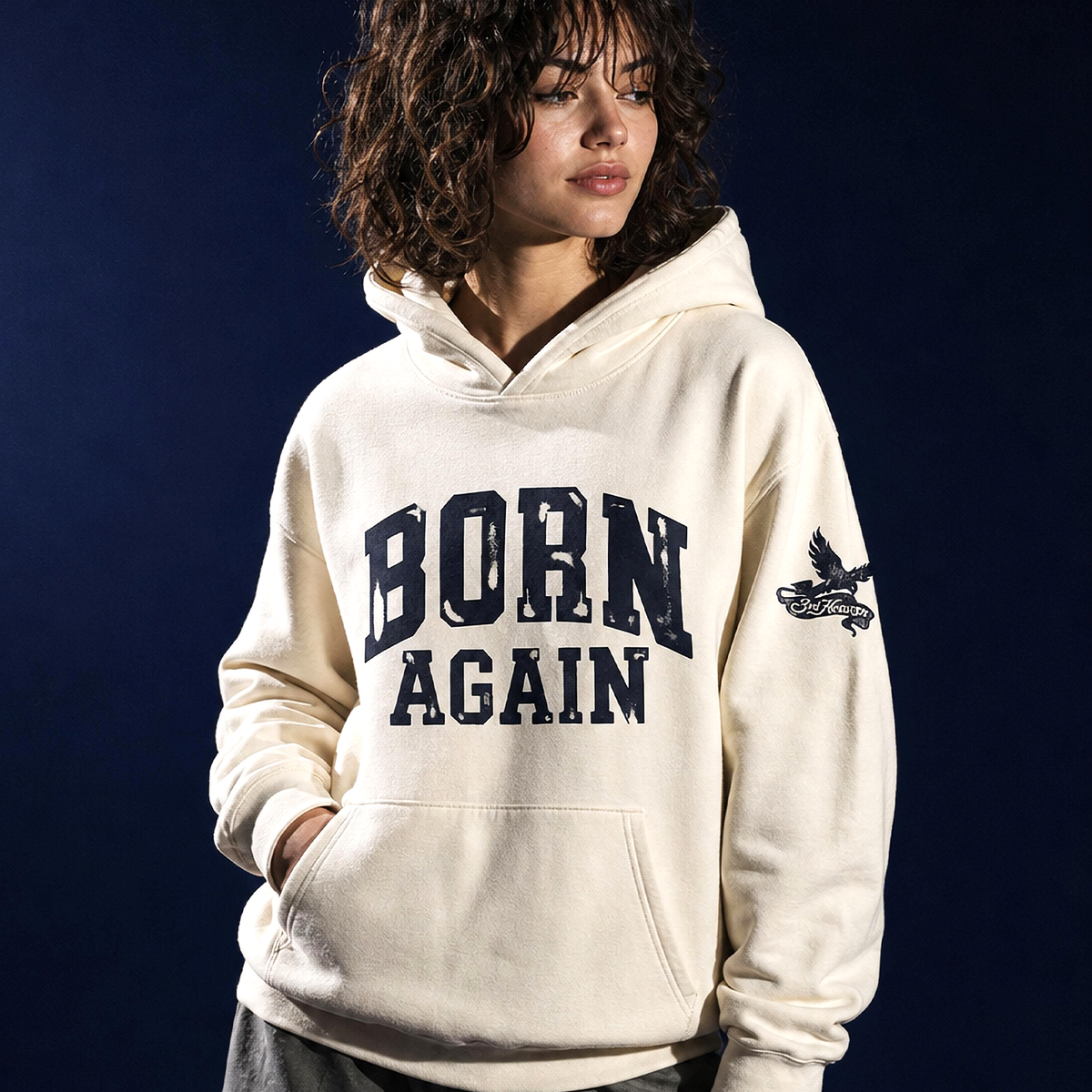 Born Again Vintage Cream Hoodie