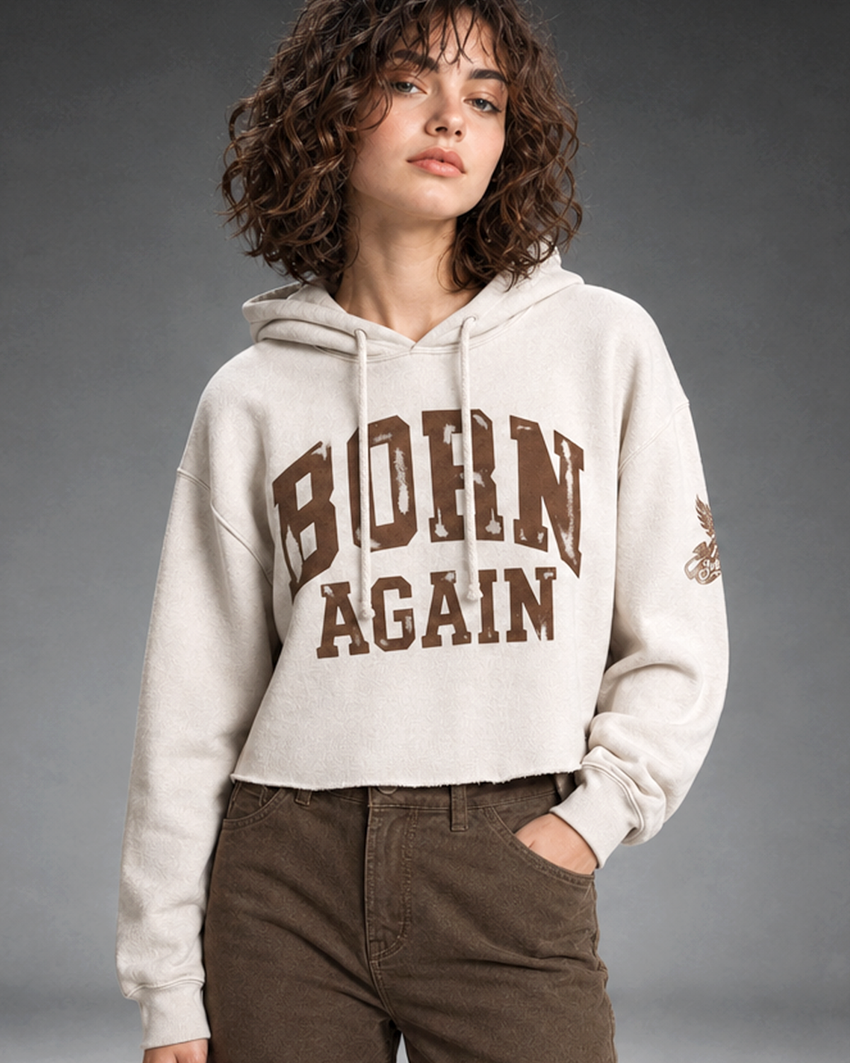 Born Again Pullover crop top hoodie