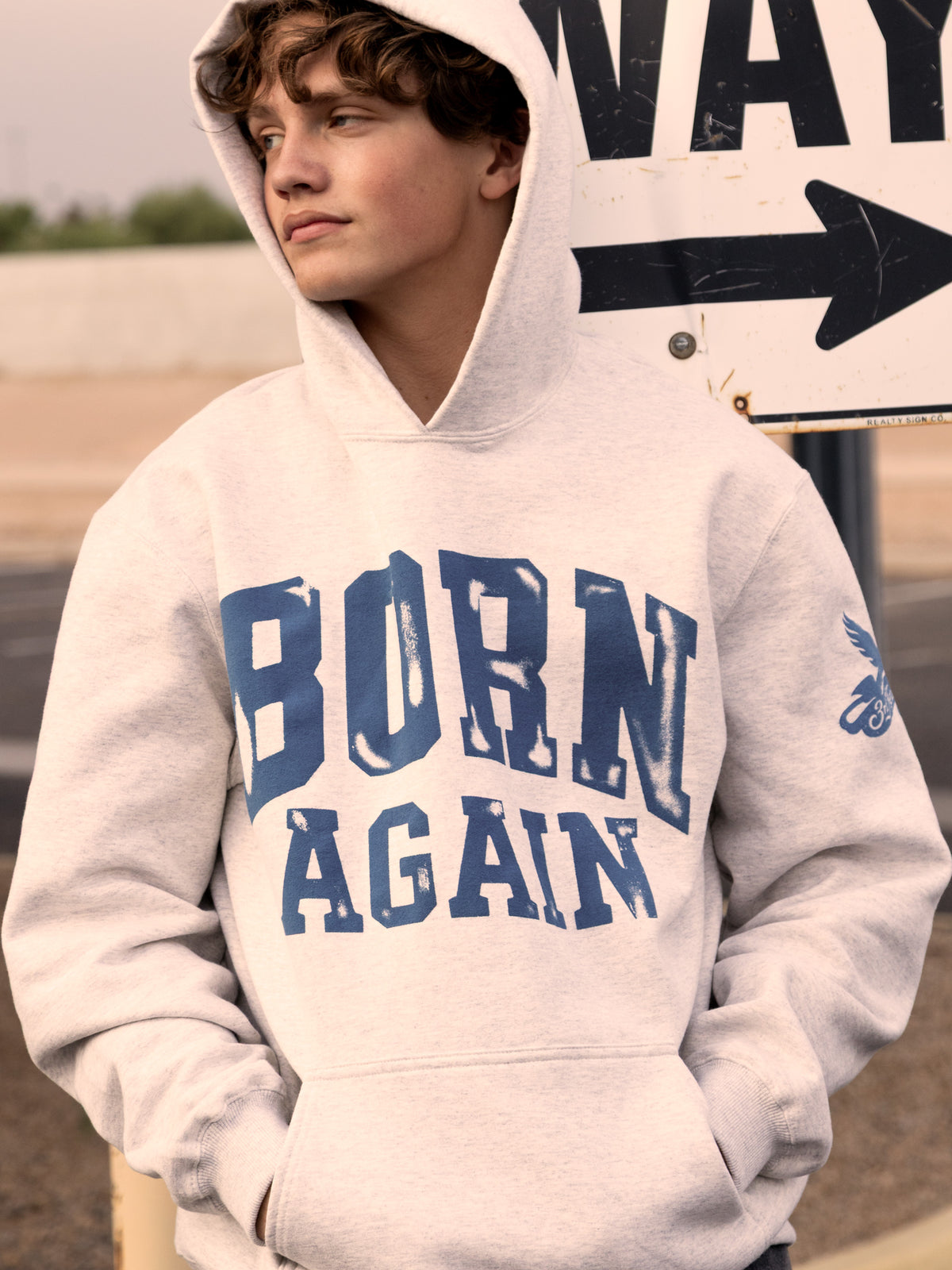 Born Again Vintage Grey Hoodie
